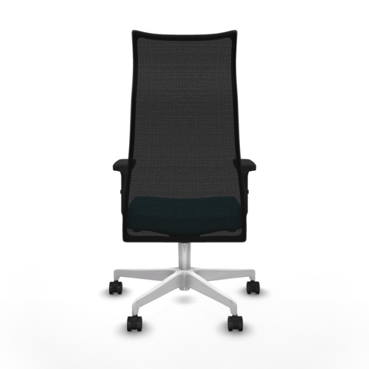 Albacete malla sincro malla negra bali turquesa brazos 2D base blanca ruedas 65 mm nailon