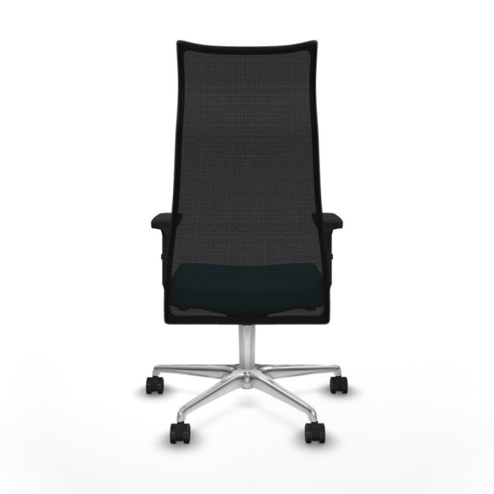 Albacete malla sincro malla negra bali turquesa brazos 2D base aluminio ruedas 65 mm nailon