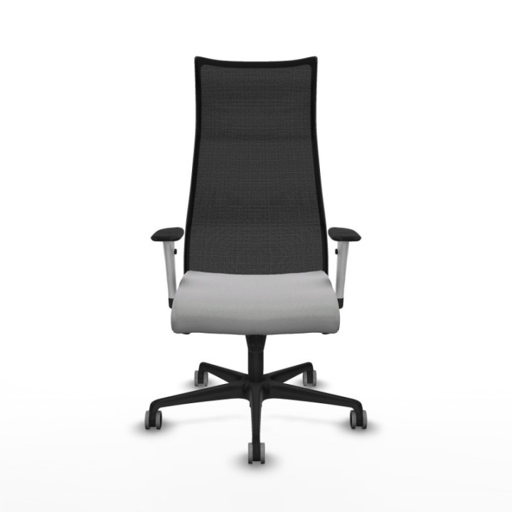 Albacete malla sincro malla negra bali gris claro brazos blancos base nailon ruedas 65mm engomadas