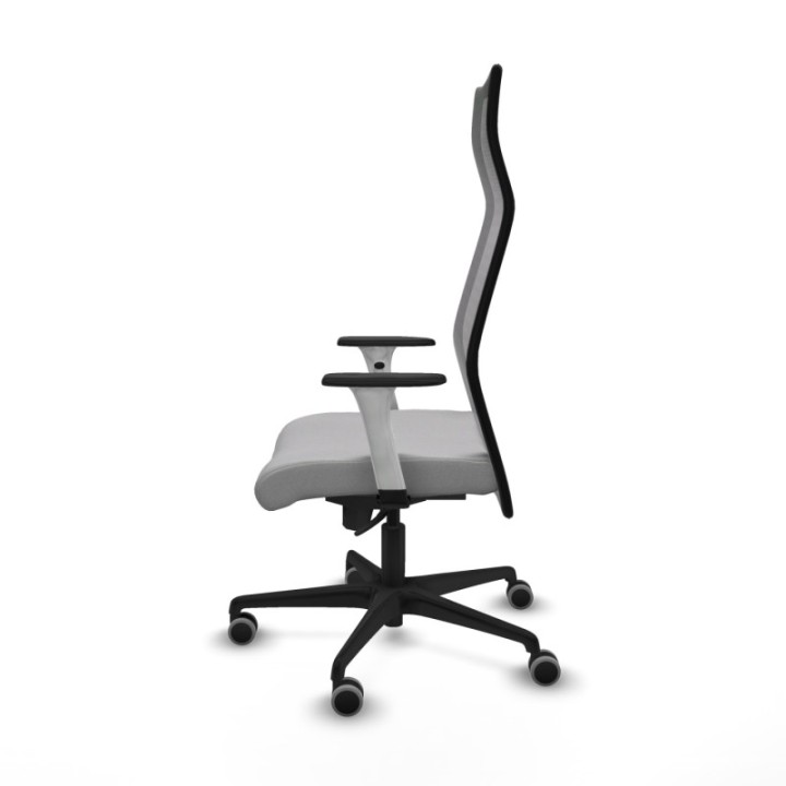 Albacete malla sincro malla negra bali gris claro brazos blancos base nailon ruedas 65mm engomadas