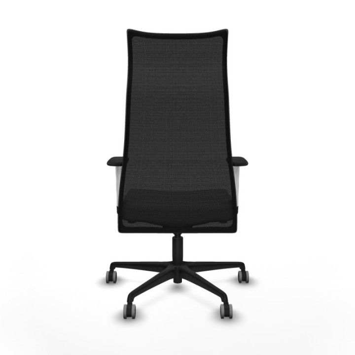 Albacete malla sincro malla negra bali gris claro brazos blancos base nailon ruedas 65mm engomadas