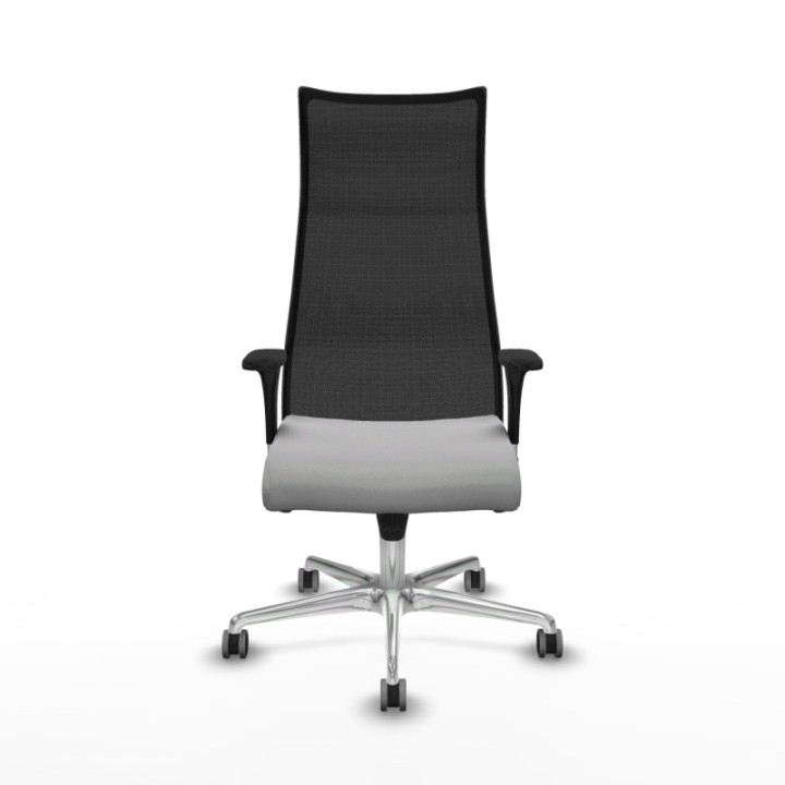 Albacete malla sincro malla negra bali gris claro brazos 1D base aluminio ruedas 65mm engomadas