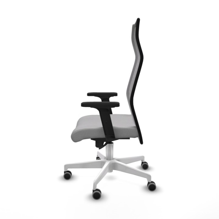 Albacete malla sincro malla negra bali gris claro brazos 2D base blanca ruedas 65mm engomadas