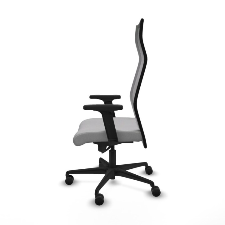 Albacete malla sincro malla negra bali gris claro brazos 2D base nailon ruedas 65 mm nailon