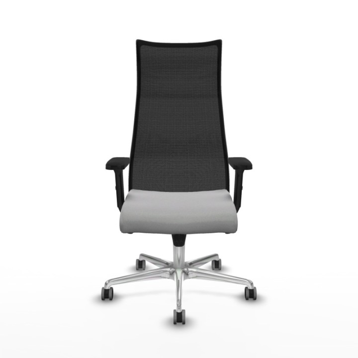 Albacete malla sincro malla negra bali gris claro brazos 2D base aluminio ruedas 65mm engomadas