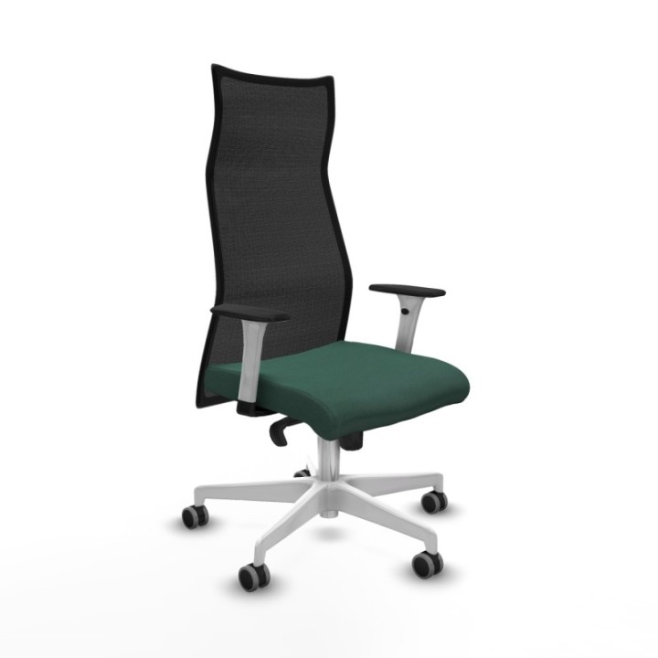 Albacete malla sincro malla negra bali verde botella brazos blancos base blanca ruedas 65mm engomadas