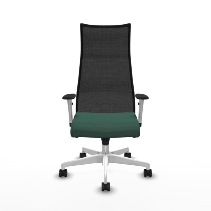 Albacete malla sincro malla negra bali verde botella brazos blancos base blanca ruedas 65 mm nailon