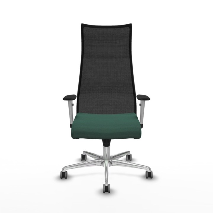 Albacete malla sincro malla negra bali verde botella brazos blancos base aluminio ruedas 65mm engomadas