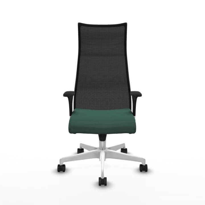 Albacete malla sincro malla negra bali verde botella brazos 1D base blanca ruedas 65 mm nailon