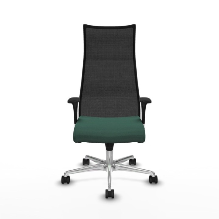 Albacete malla sincro malla negra bali verde botella brazos 1D base aluminio ruedas 65 mm nailon