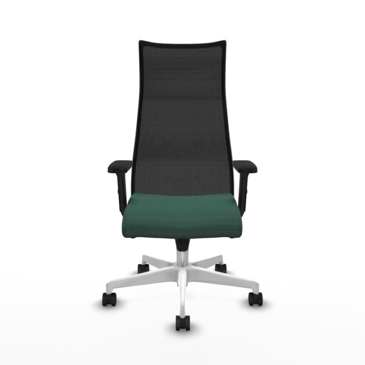 Albacete malla sincro malla negra bali verde botella brazos 2D base blanca ruedas 65 mm nailon