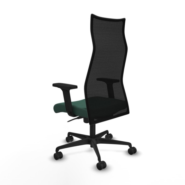 Albacete malla sincro malla negra bali verde botella brazos 2D base nailon ruedas 65 mm nailon