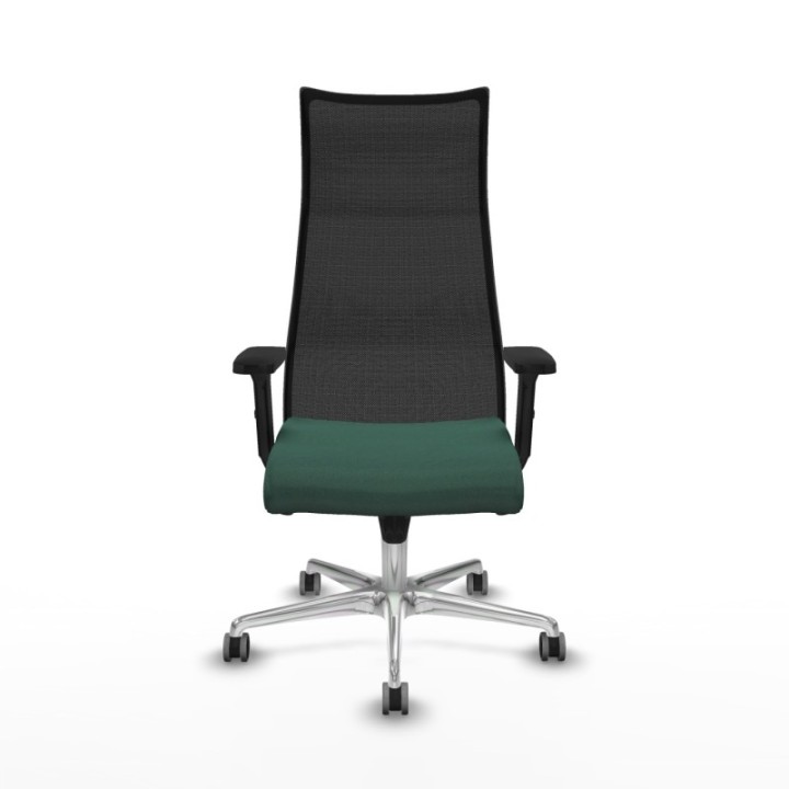 Albacete malla sincro malla negra bali verde botella brazos 2D base aluminio ruedas 65mm engomadas