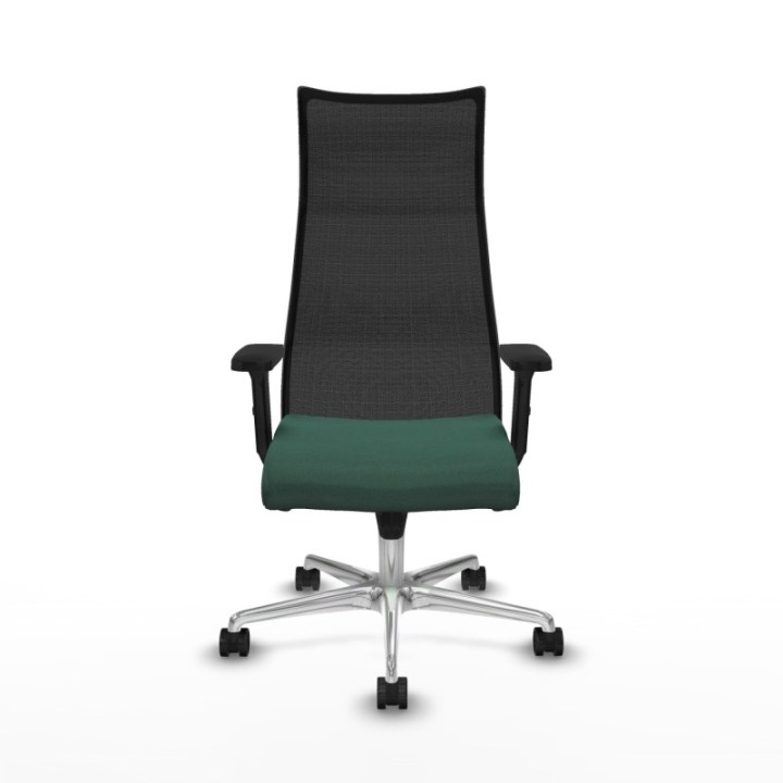 Albacete malla sincro malla negra bali verde botella brazos 2D base aluminio ruedas 65 mm nailon