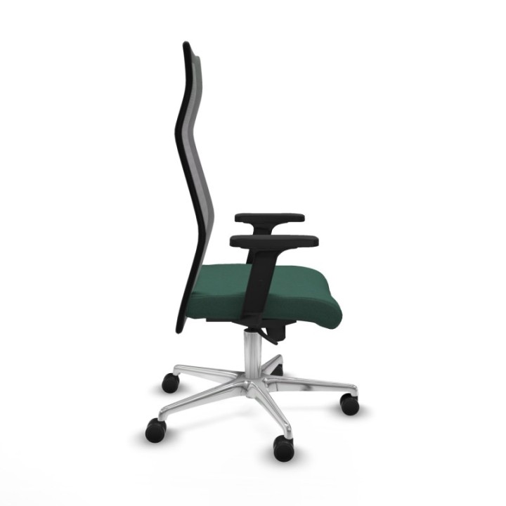 Albacete malla sincro malla negra bali verde botella brazos 2D base aluminio ruedas 65 mm nailon