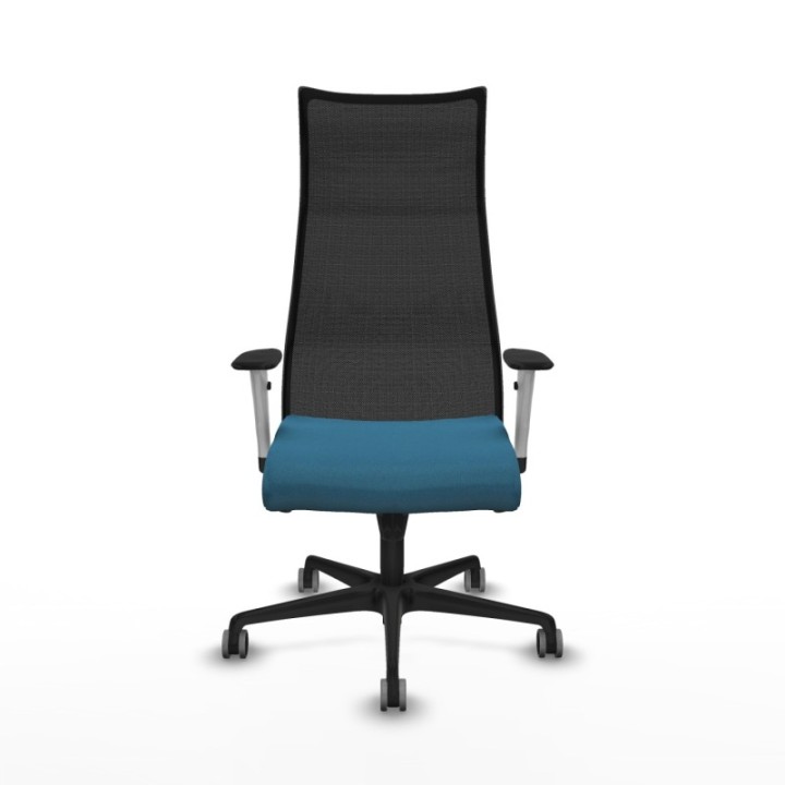 Albacete malla sincro malla negra bali verde petroleo brazos blancos base nailon ruedas 65mm engomadas