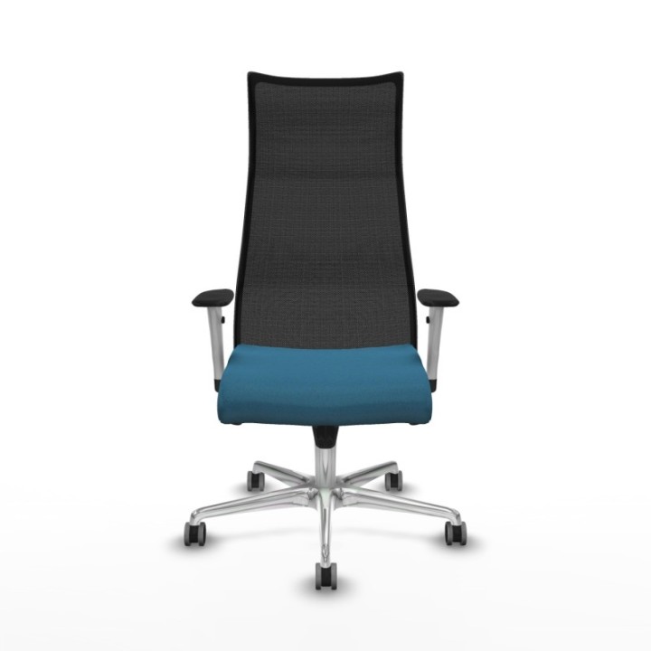 Albacete malla sincro malla negra bali verde petroleo brazos blancos base aluminio ruedas 65mm engomadas