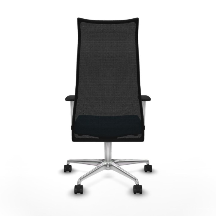 Albacete malla sincro malla negra bali verde petroleo brazos blancos base aluminio ruedas 65 mm nailon