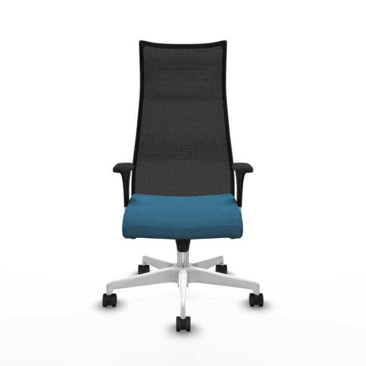 Albacete malla sincro malla negra bali verde petroleo brazos 1D base blanca ruedas 65 mm nailon