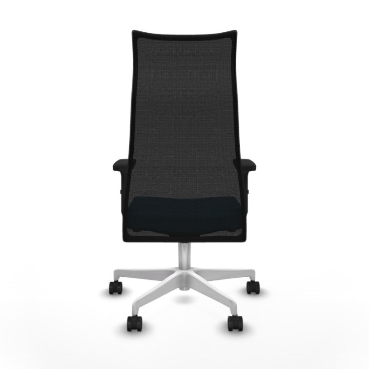 Albacete malla sincro malla negra bali verde petroleo brazos 2D base blanca ruedas 65 mm nailon