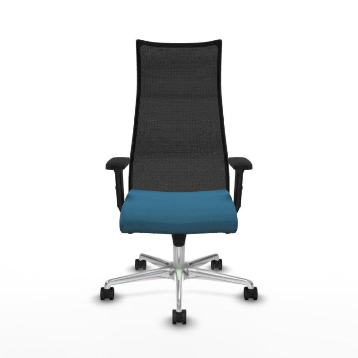 Albacete malla sincro malla negra bali verde petroleo brazos 2D base aluminio ruedas 65 mm nailon