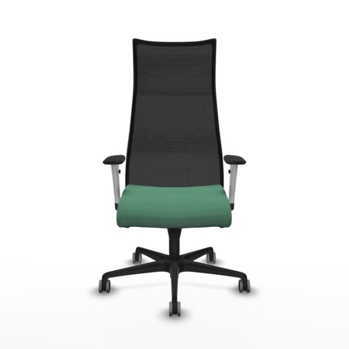 Albacete malla sincro malla negra bali verde esmeralda brazos blancos base nailon ruedas 65mm engomadas