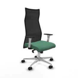 Albacete malla sincro malla negra bali verde esmeralda brazos blancos base aluminio ruedas 65 mm nailon