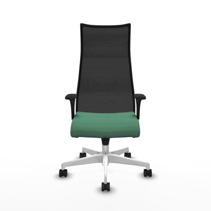 Albacete malla sincro malla negra bali verde esmeralda brazos 1D base blanca ruedas 65 mm nailon