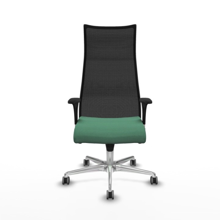 Albacete malla sincro malla negra bali verde esmeralda brazos 1D base aluminio ruedas 65mm engomadas