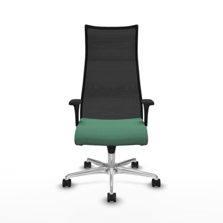 Albacete malla sincro malla negra bali verde esmeralda brazos 1D base aluminio ruedas 65 mm nailon