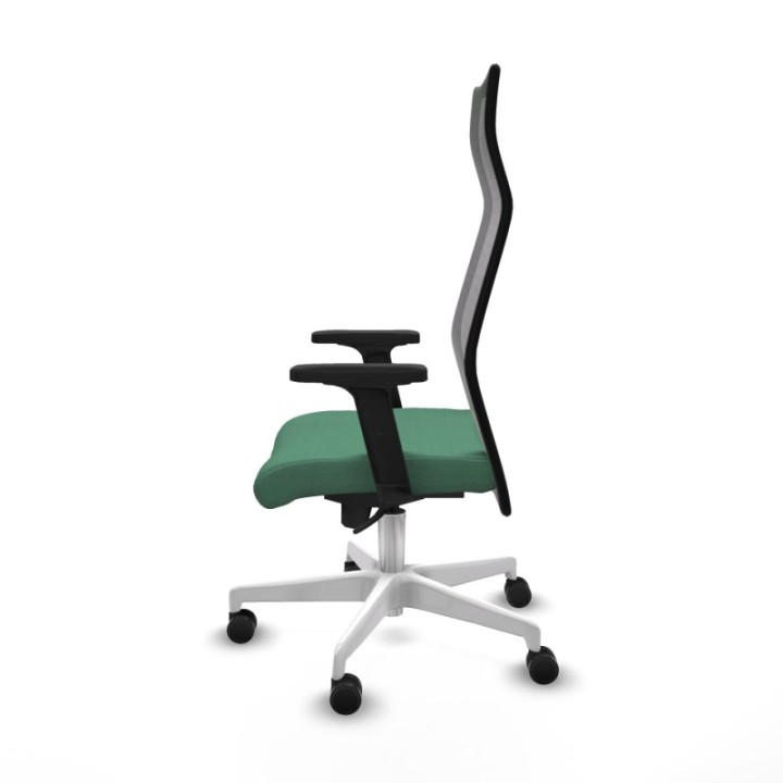 Albacete malla sincro malla negra bali verde esmeralda brazos 2D base blanca ruedas 65 mm nailon