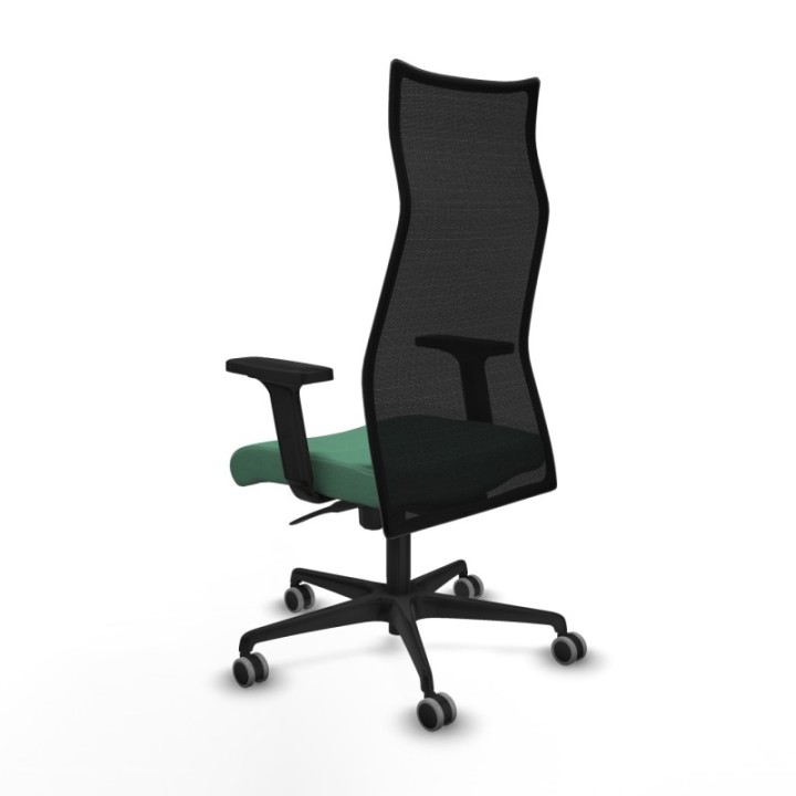 Albacete malla sincro malla negra bali verde esmeralda brazos 2D base nailon ruedas 65mm engomadas