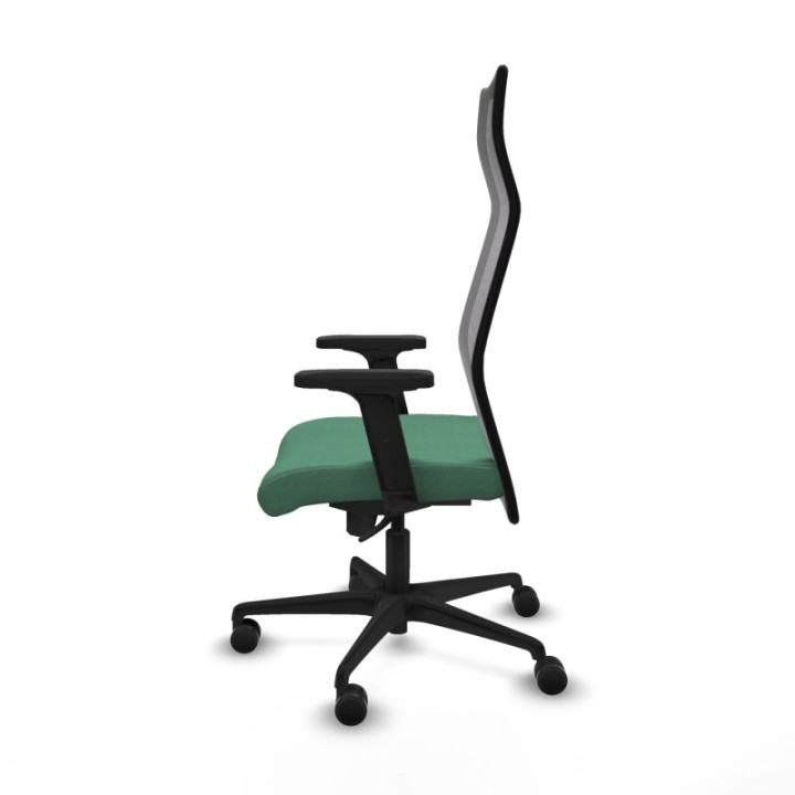 Albacete malla sincro malla negra bali verde esmeralda brazos 2D base nailon ruedas 65 mm nailon