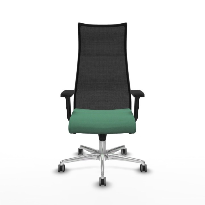 Albacete malla sincro malla negra bali verde esmeralda brazos 2D base aluminio ruedas 65mm engomadas