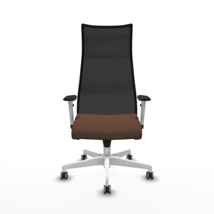 Albacete malla sincro malla negra bali marrón oscuro brazos blancos base blanca ruedas 65mm engomadas