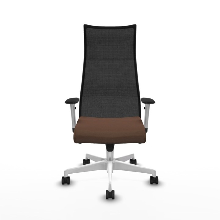 Albacete malla sincro malla negra bali marrón oscuro brazos blancos base blanca ruedas 65 mm nailon