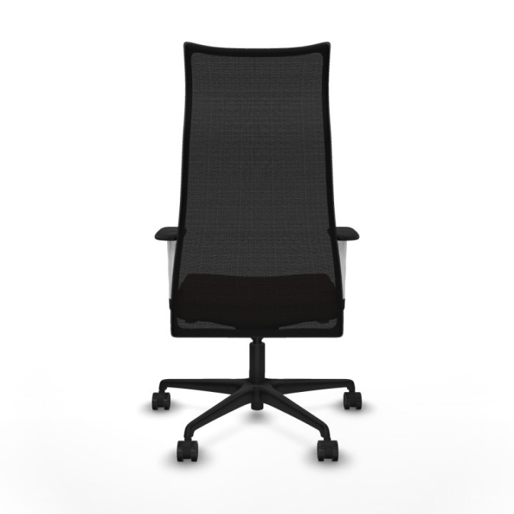 Albacete malla sincro malla negra bali marrón oscuro brazos blancos base nailon ruedas 65 mm nailon