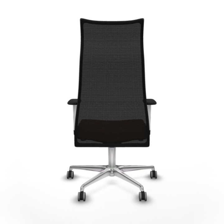 Albacete malla sincro malla negra bali marrón oscuro brazos blancos base aluminio ruedas 65mm engomadas