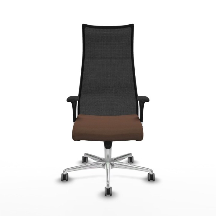 Albacete malla sincro malla negra bali marrón oscuro brazos 1D base aluminio ruedas 65mm engomadas