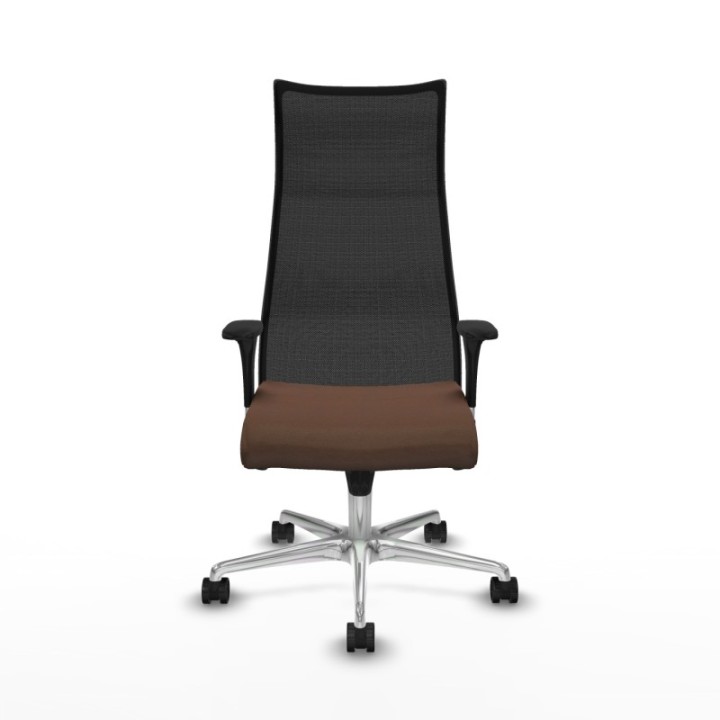 Albacete malla sincro malla negra bali marrón oscuro brazos 1D base aluminio ruedas 65 mm nailon