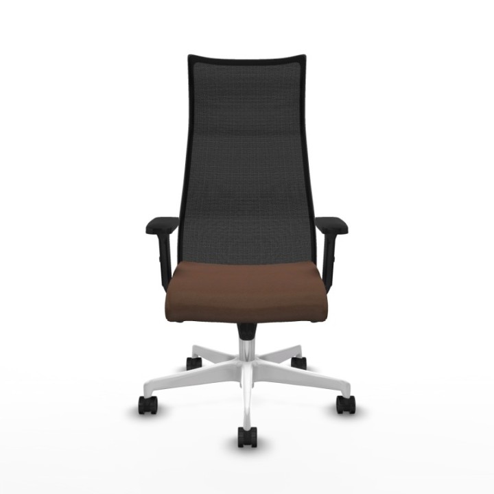 Albacete malla sincro malla negra bali marrón oscuro brazos 2D base blanca ruedas 65 mm nailon