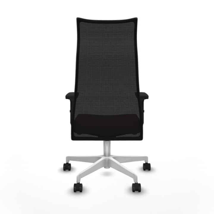 Albacete malla sincro malla negra bali marrón oscuro brazos 2D base blanca ruedas 65 mm nailon