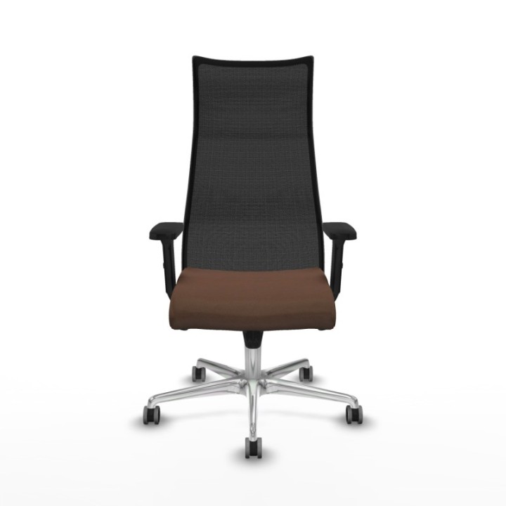 Albacete malla sincro malla negra bali marrón oscuro brazos 2D base aluminio ruedas 65mm engomadas