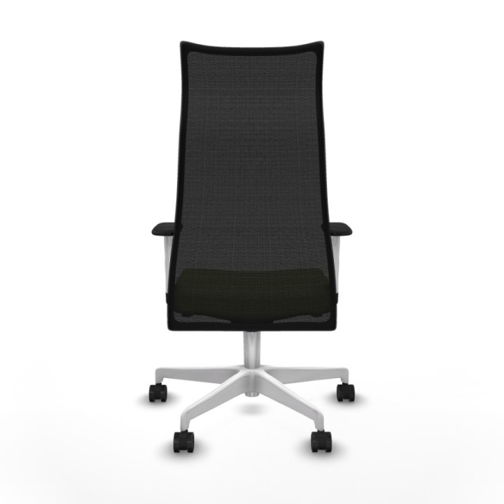 Albacete malla sincro malla negra bali verde oliva brazos blancos base blanca ruedas 65 mm nailon