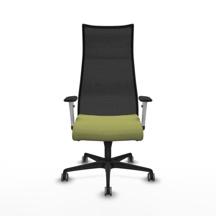 Albacete malla sincro malla negra bali verde oliva brazos blancos base nailon ruedas 65mm engomadas