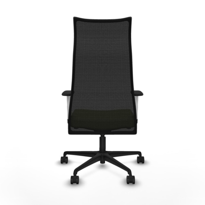 Albacete malla sincro malla negra bali verde oliva brazos blancos base nailon ruedas 65 mm nailon