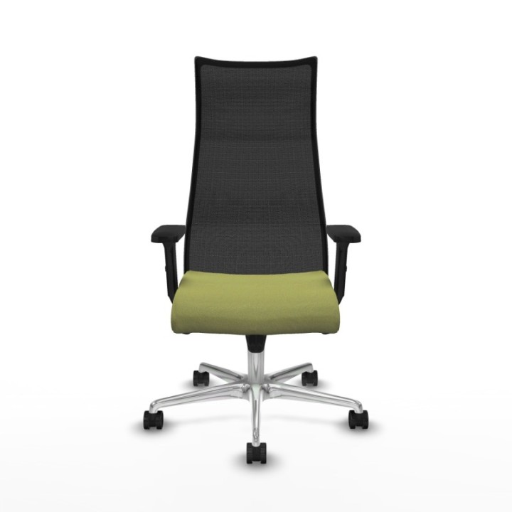 Albacete malla sincro malla negra bali verde oliva brazos 2D base aluminio ruedas 65 mm nailon