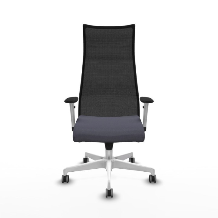 Albacete malla sincro malla negra bali gris oscuro brazos blancos base blanca ruedas 65mm engomadas