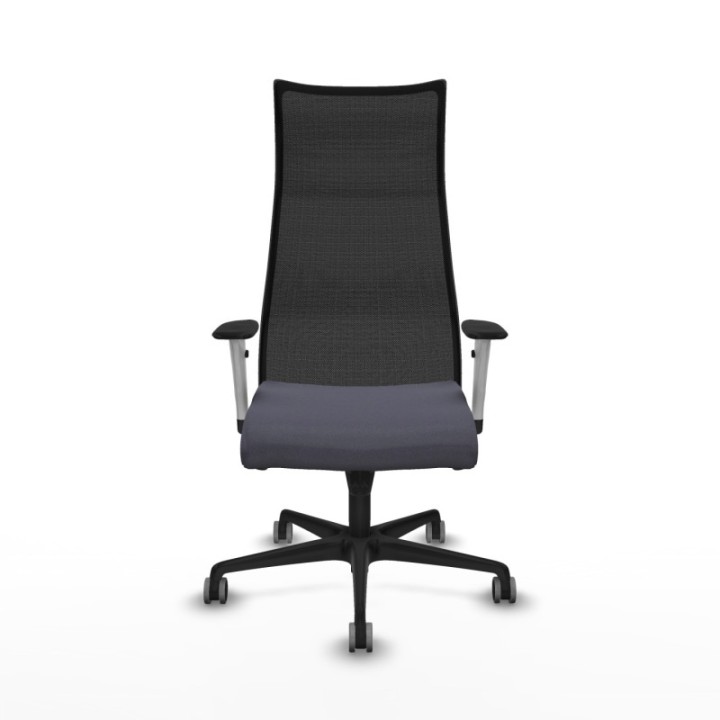 Albacete malla sincro malla negra bali gris oscuro brazos blancos base nailon ruedas 65mm engomadas