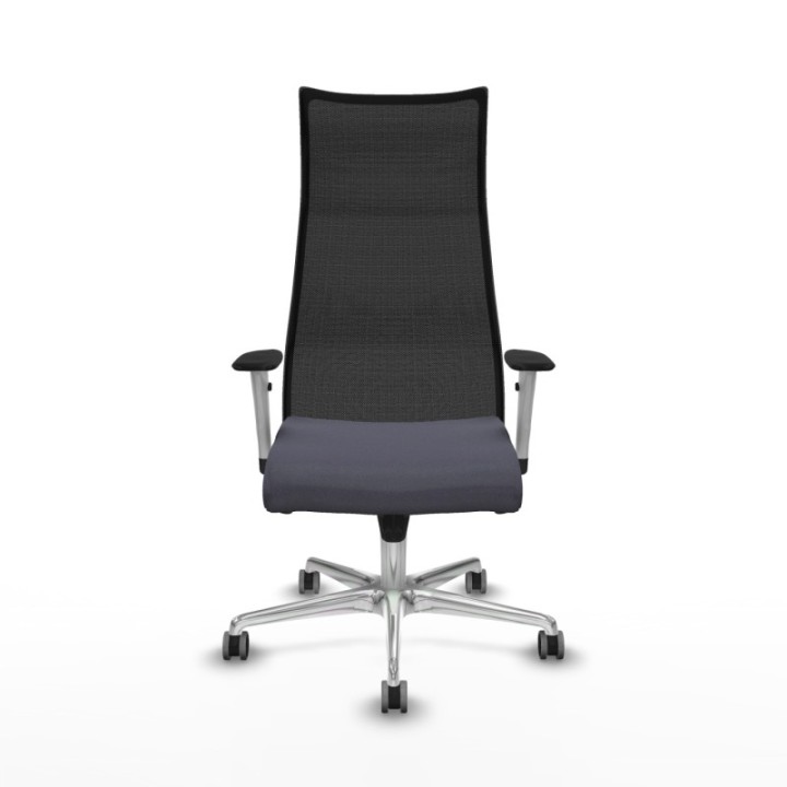 Albacete malla sincro malla negra bali gris oscuro brazos blancos base aluminio ruedas 65mm engomadas